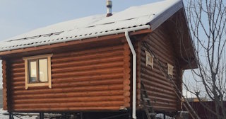 Баня из оцилиндрованного бревна под ключ в Ленинске-Кузнецком - от 132756 рублей